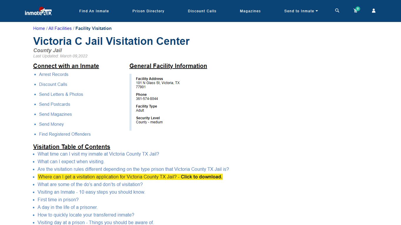 Victoria County TX Jail | Visitation, dress code & visiting hours